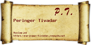 Peringer Tivadar névjegykártya